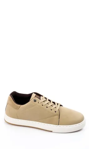 49901 Lace Up Leather Beige Casual Shoes