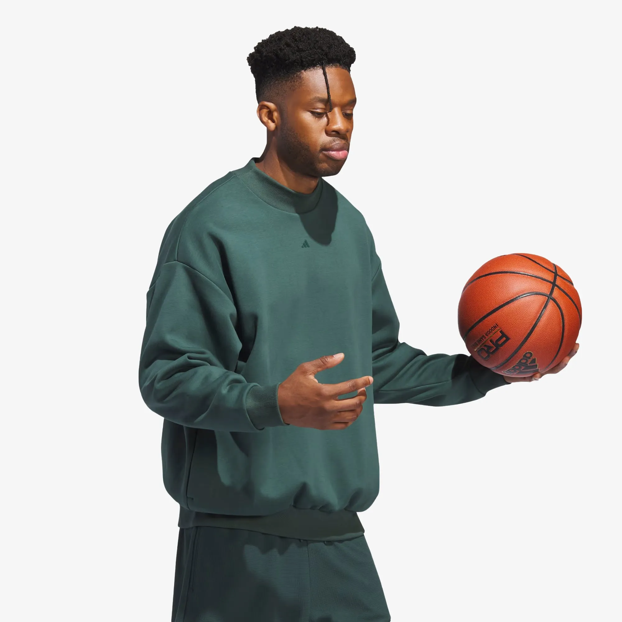 Adidas Originals | BASKETBALL CREW SWEATSHIRT  { MINERAL GREEN