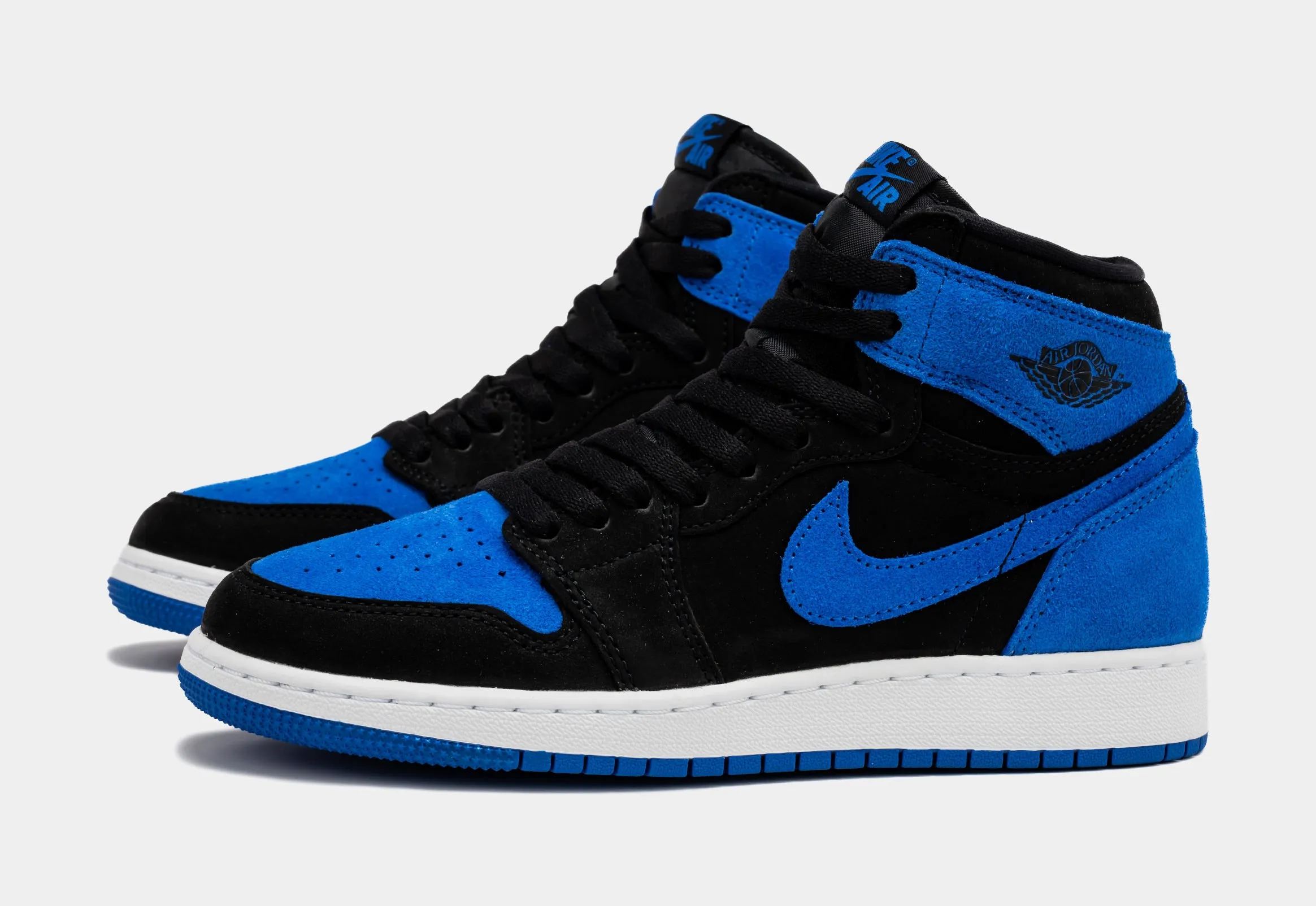 Air Jordan 1 High OG Royal Reimagined Grade School Lifestyle Shoes (Black/White/Royal Blue/Royal Blue) Free Shipping