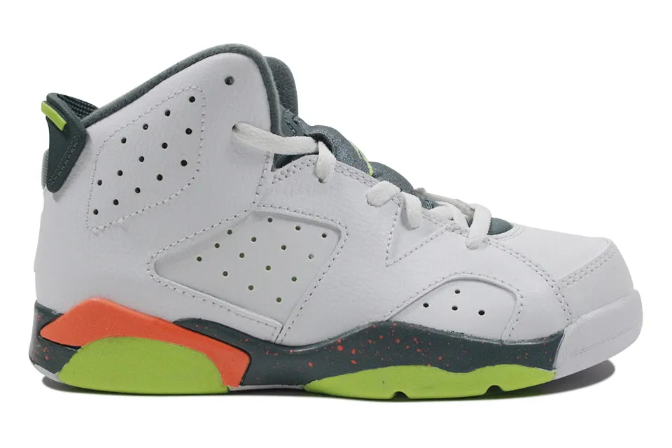 Air Jordan 6 Retro BP "White/Green/Hasta" (PS)