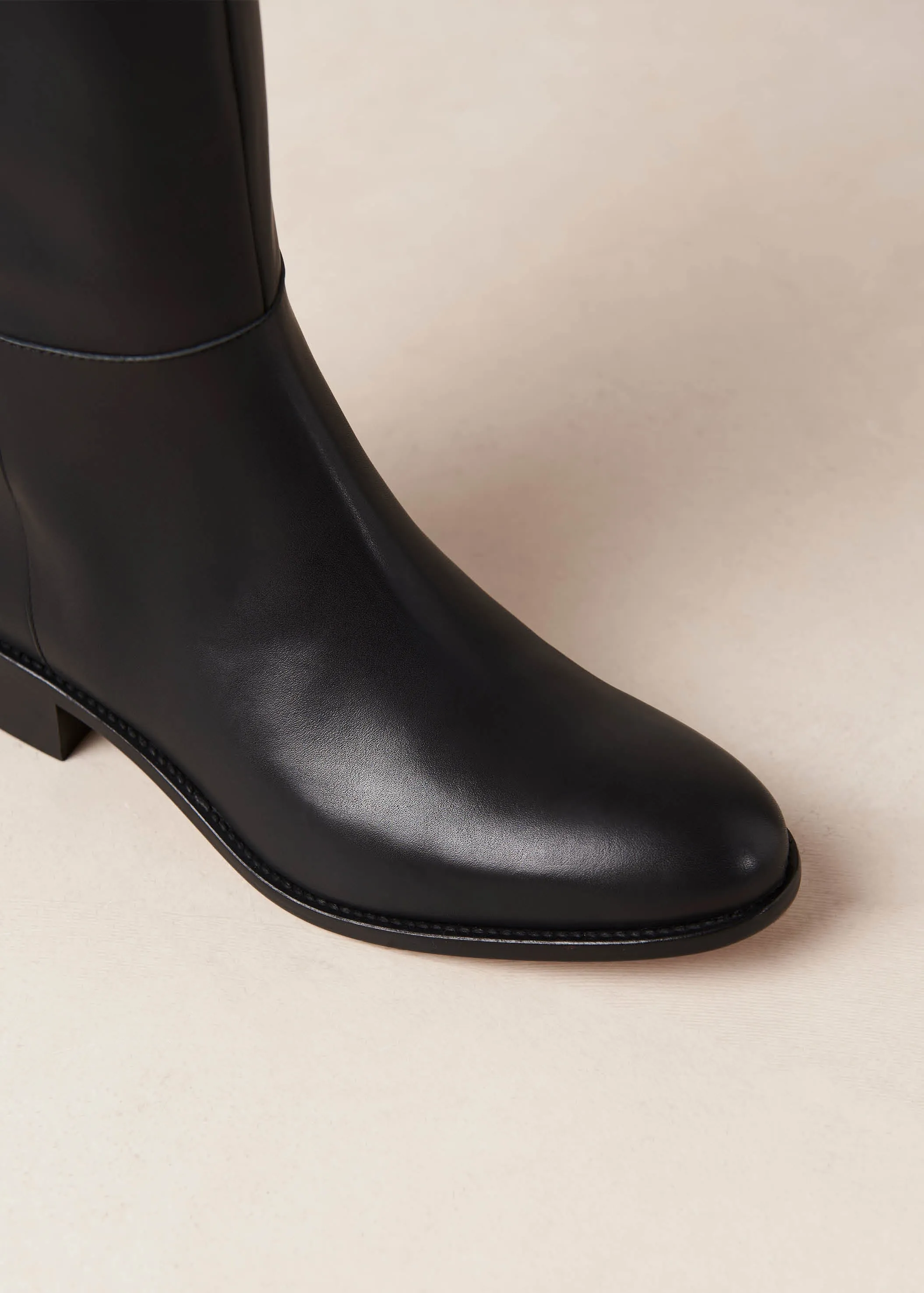 Billie Black Leather Boots