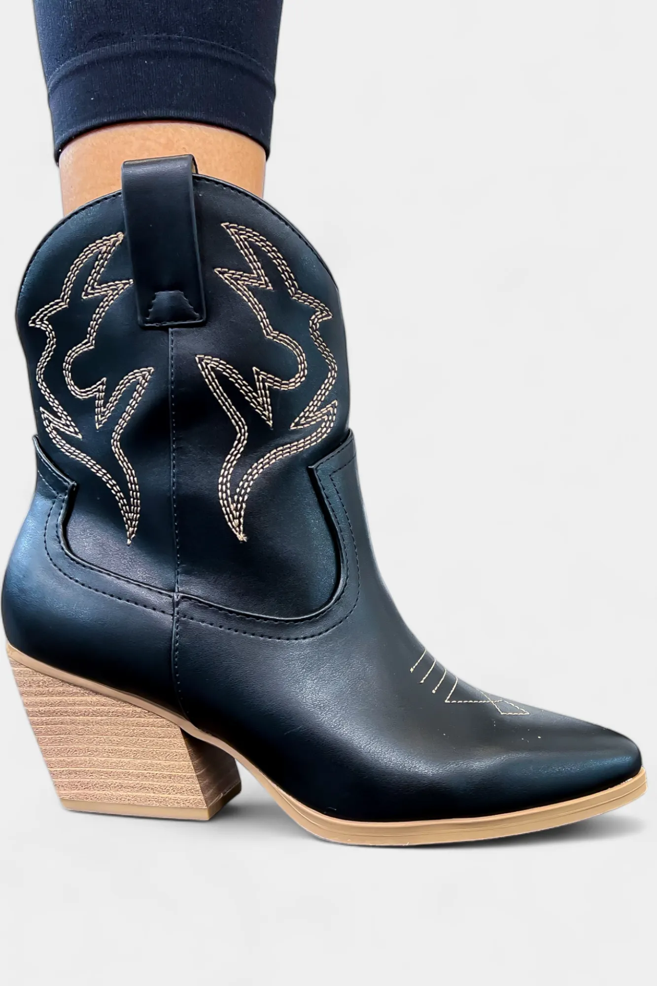 Black Short Cowboy Boots