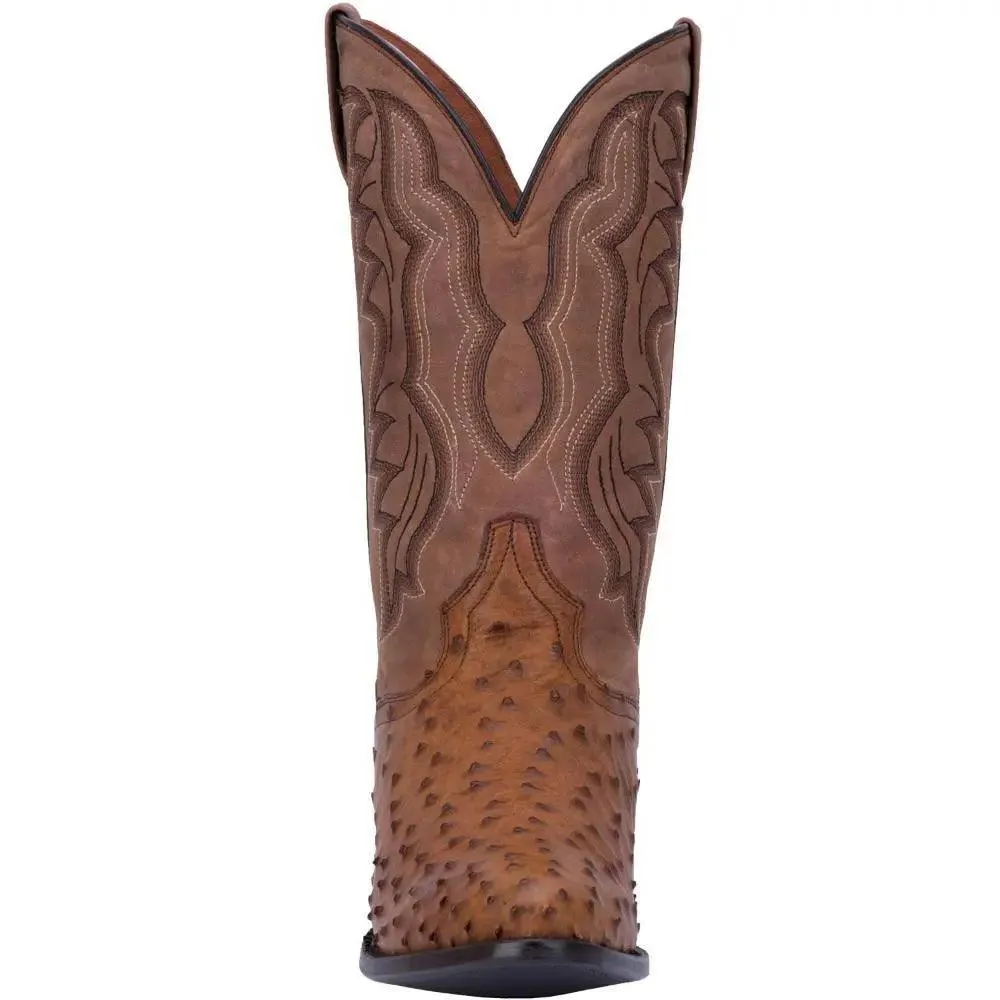 Dan Post  Saddle Brown-Chocolate Tempe Full Quill Ostrich Boot DP2323