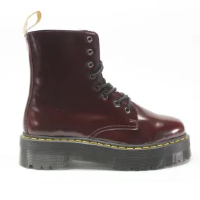 Dr. Martens Vegan Jadon II 8-Eyelet Cherry Red Unisex Platform Ankle Boots - UK 9