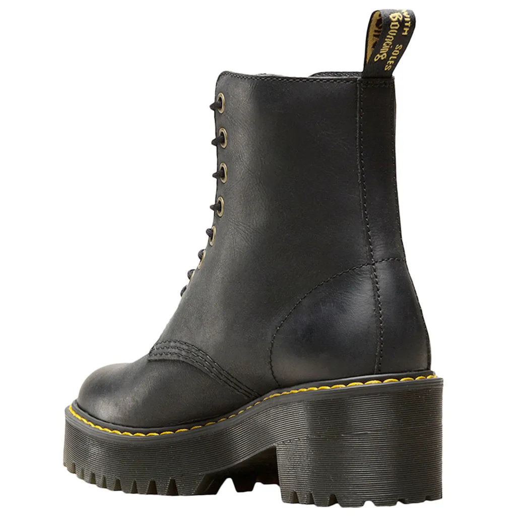 Dr. Martens Womens Boots Shriver Hi Lace-Up Ankle Combat Leather - UK 6.5