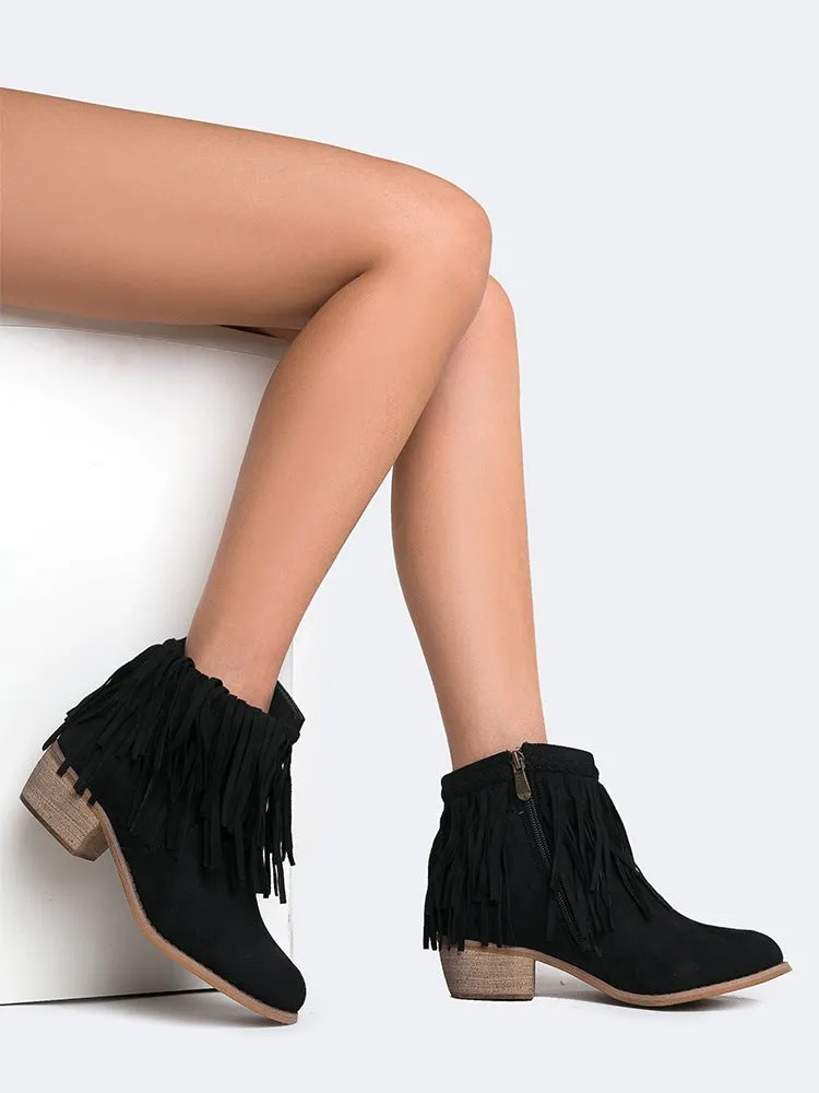 Fringe Ankle Bootie