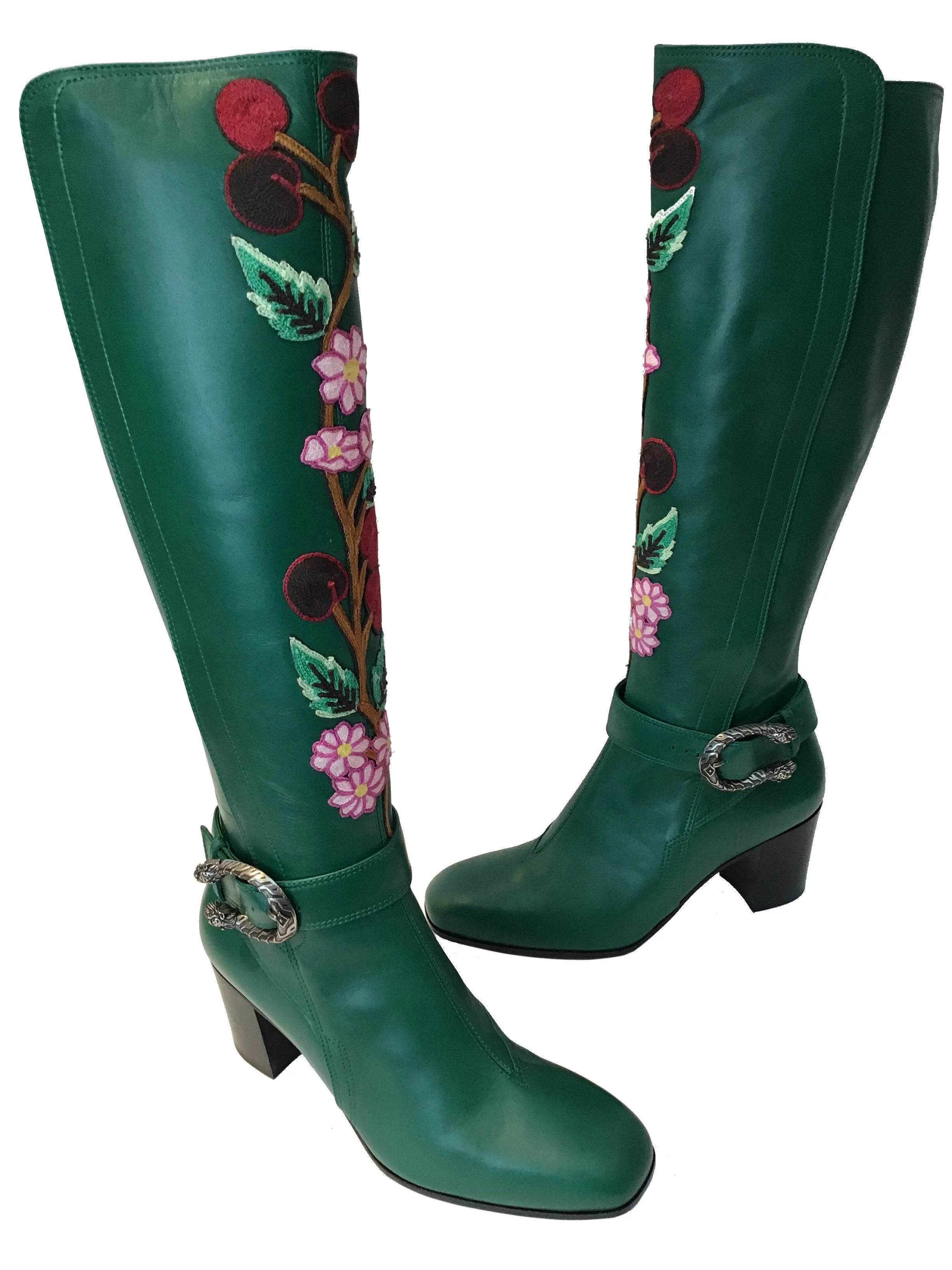 Gucci Dionysus Embroidered Knee Boots Size 7.5