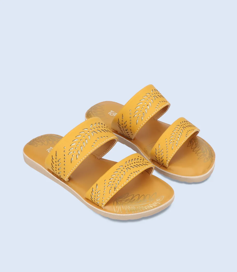 KG0130-MUSTARD-Girls Slippers