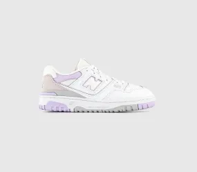 Kids New Balance Bb550 Gs Trainers White Grey Purple