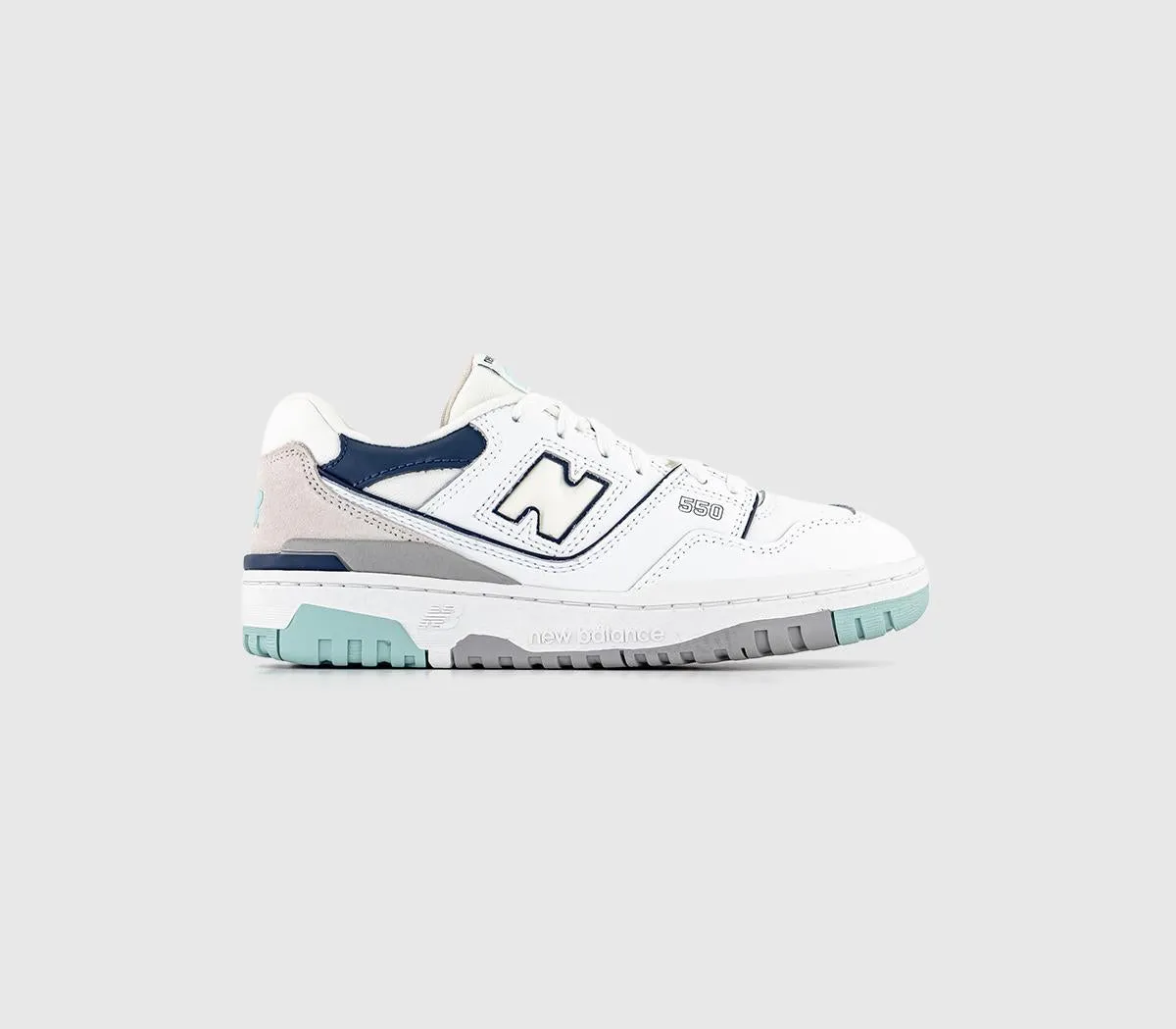 Kids New Balance BB550 Gs White Grey Blue Trainers