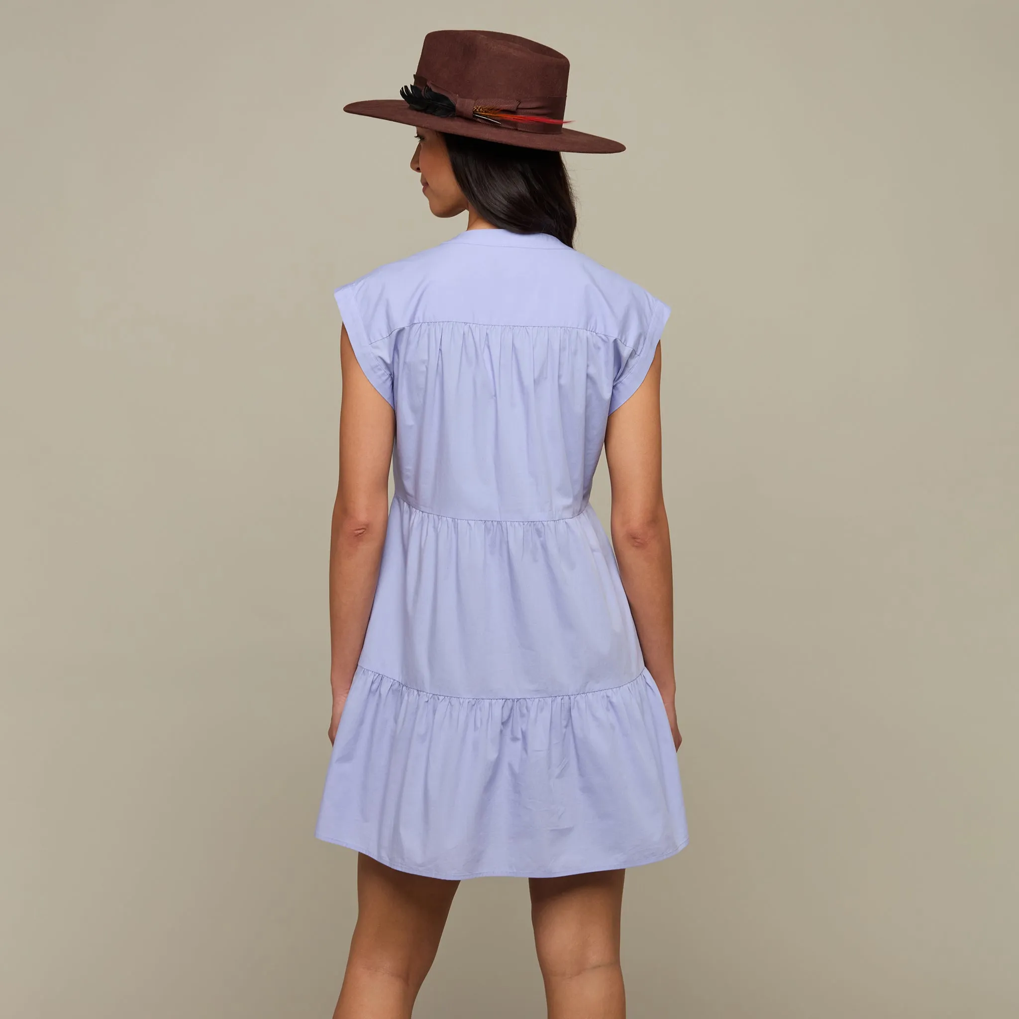 Lachlan Button Dress :: Periwinkle