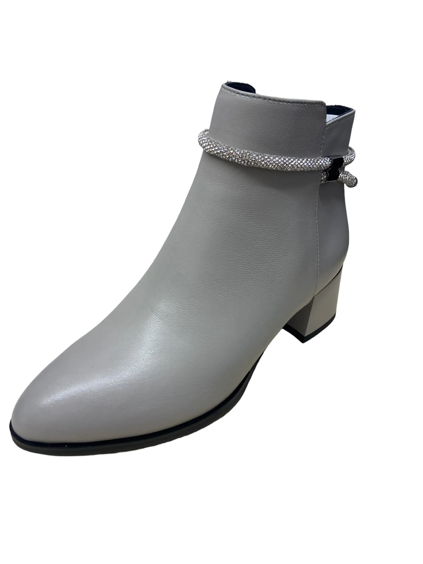 LORETTA VITALE Leather Ankle Boot Grey