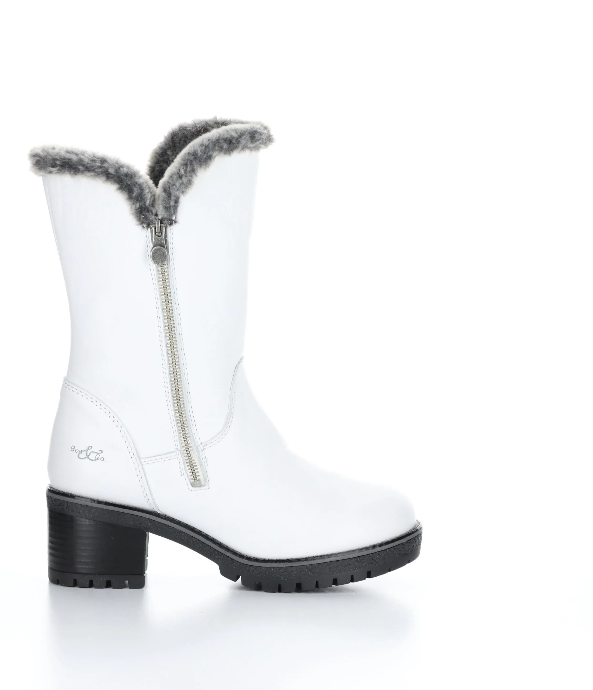 MATCH WHITE/GREYBLACK Round Toe Boots