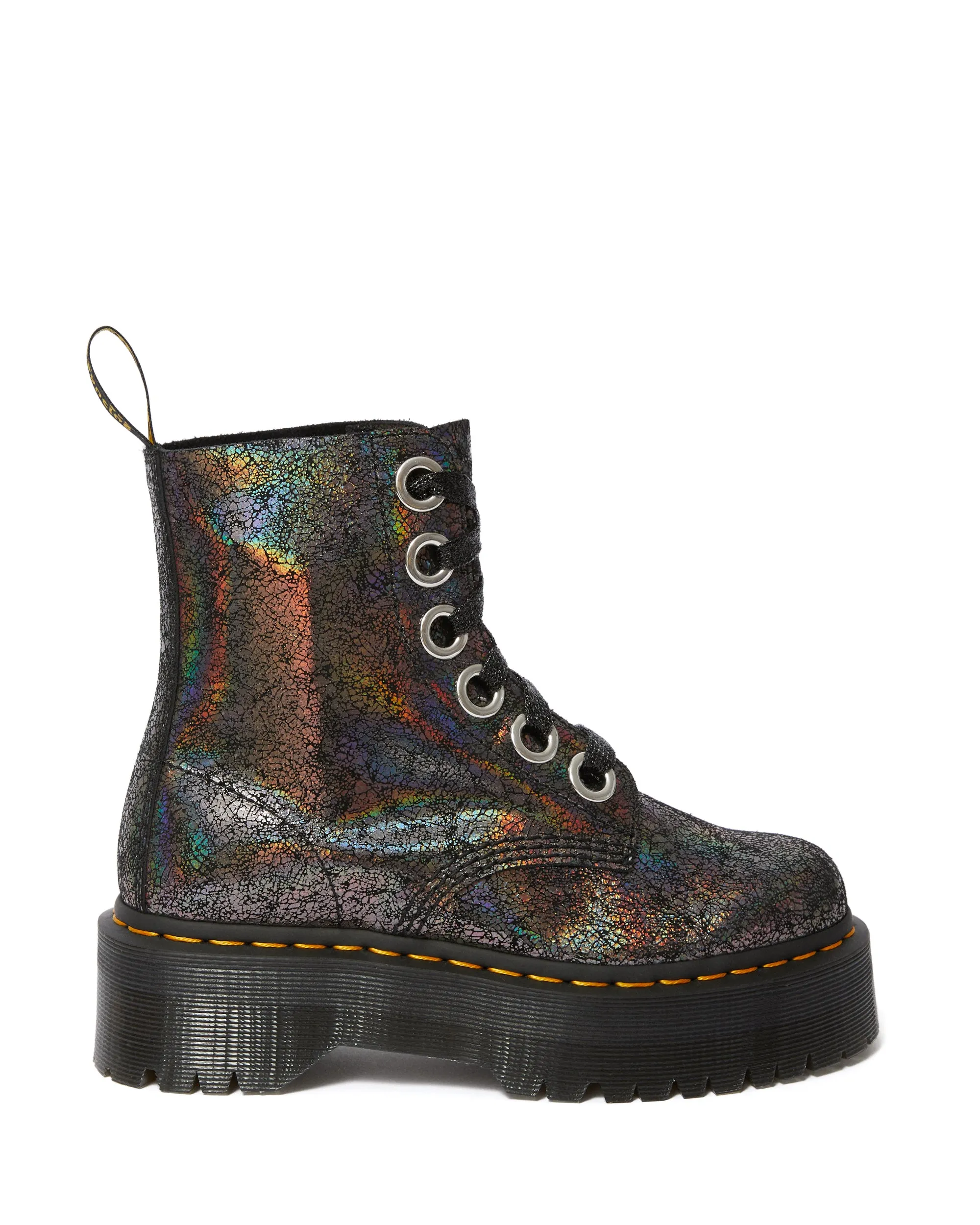 MOLLY GUNMETAL METALLIC LEATHER PLATFORM BOOT