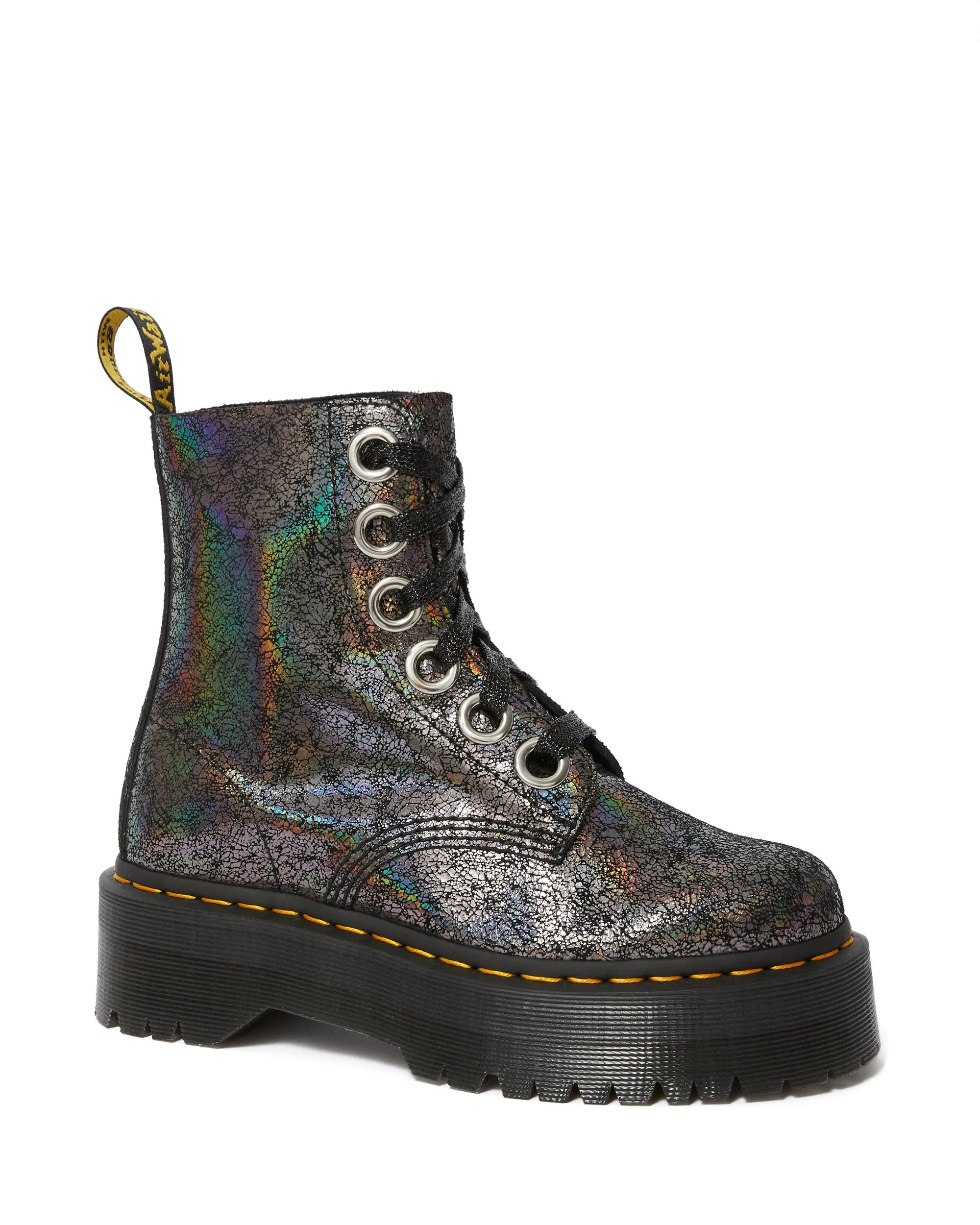 MOLLY GUNMETAL METALLIC LEATHER PLATFORM BOOT