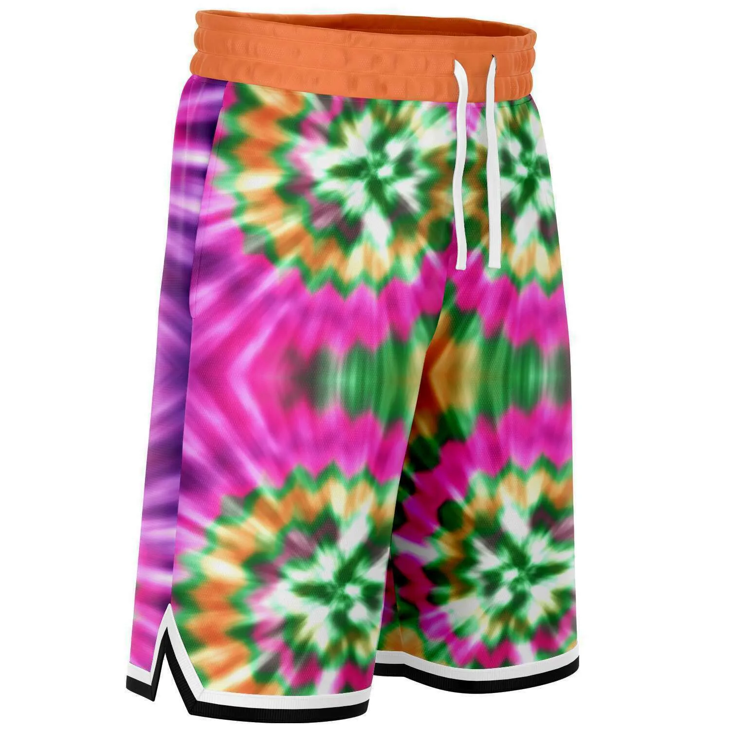 Orange Starburst Unisex Basketball Shorts