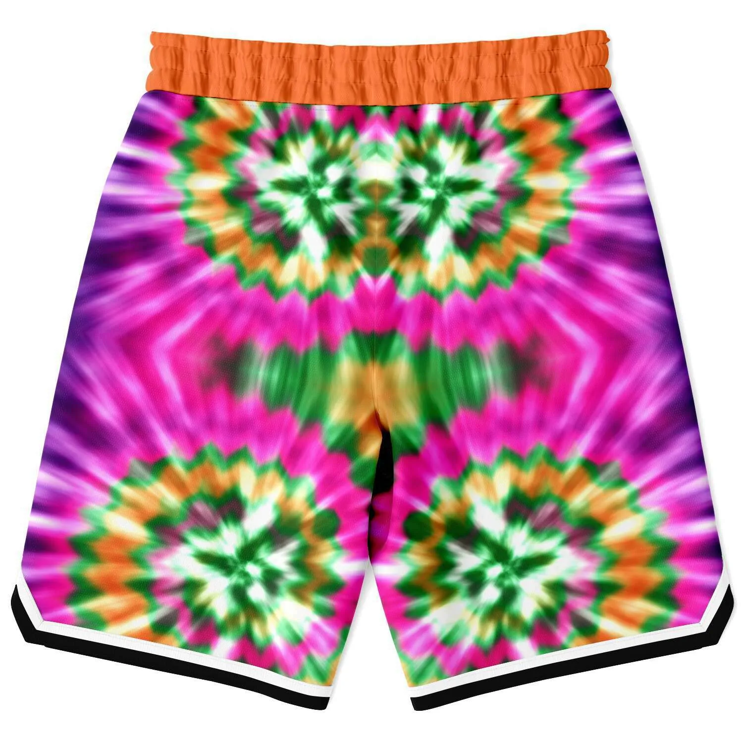 Orange Starburst Unisex Basketball Shorts