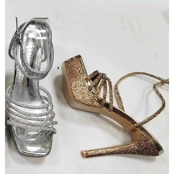 Platform Rhinestone High Heel Shoes