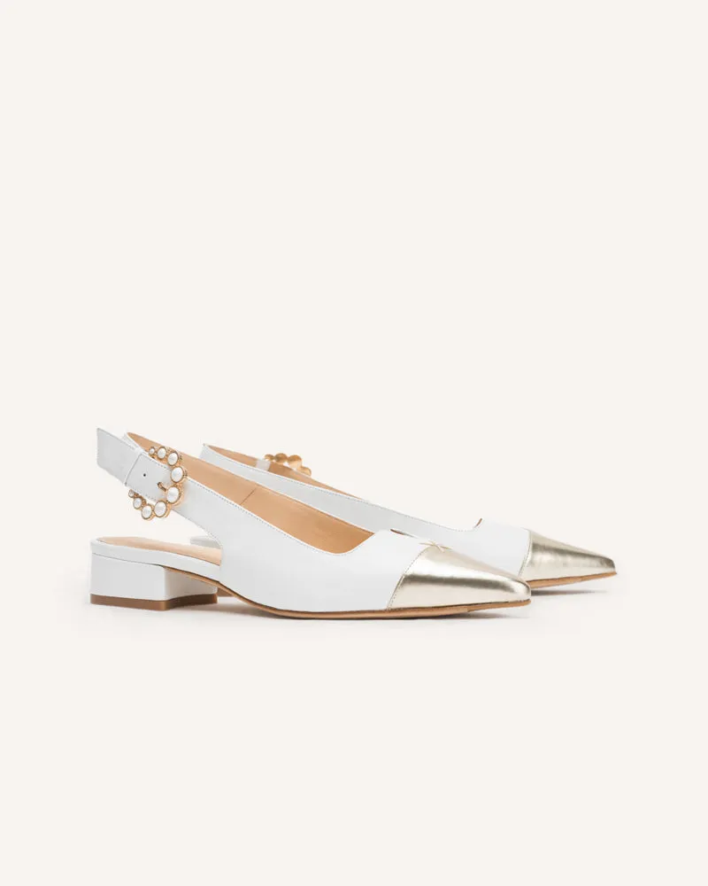 Pre-Order - Alicia White & Gold Flats