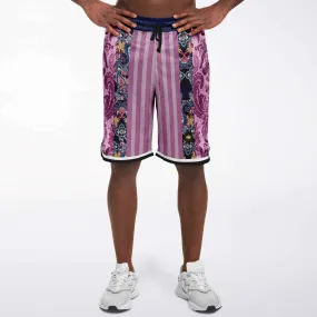 Purple Jamboree Striped Basketball Shorts