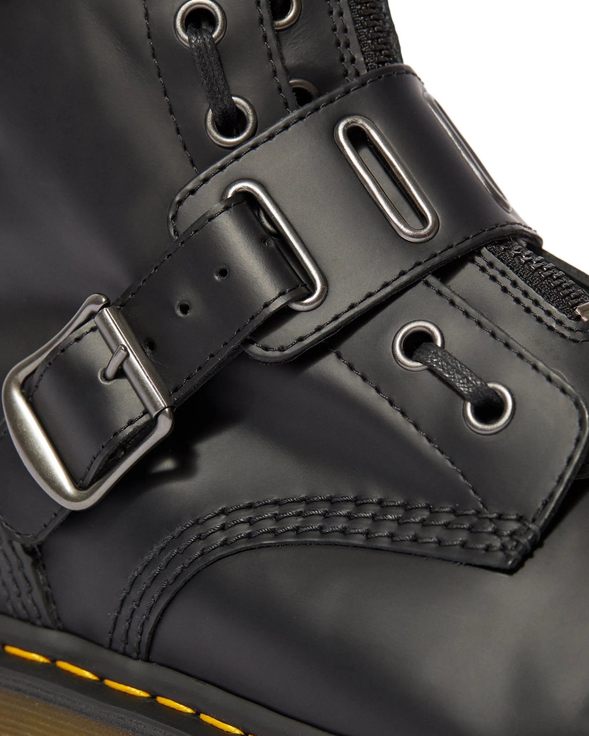 QUYNN BLACK ROLLED SMOOTH BOOT