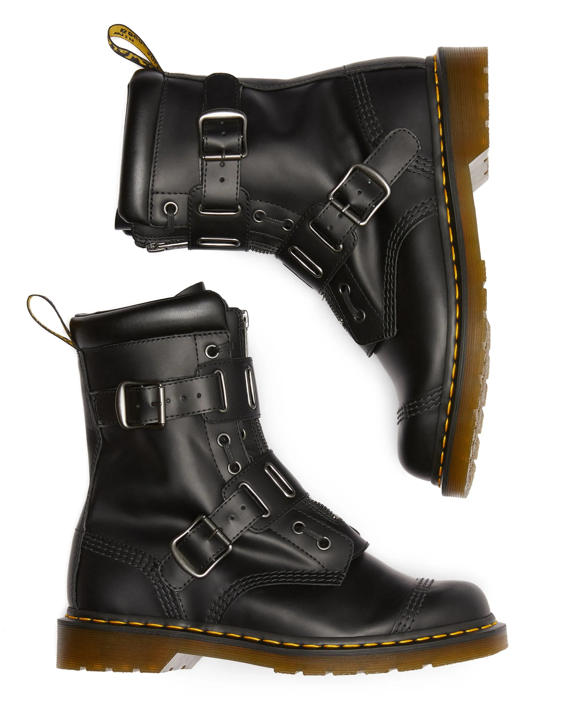 QUYNN BLACK ROLLED SMOOTH BOOT