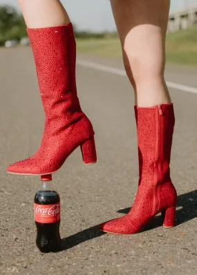 Red Rhinestone Boots