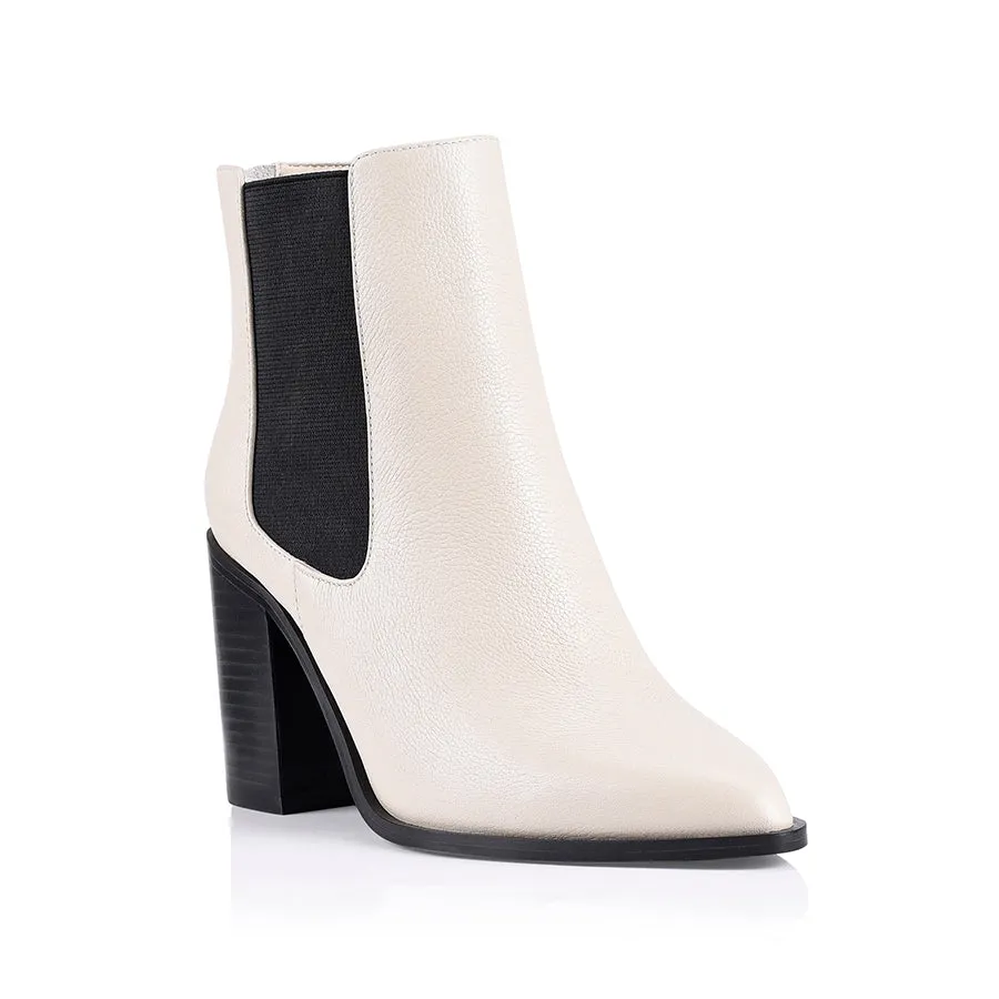 Riri Chelsea Ankle Boots - Bone Leather