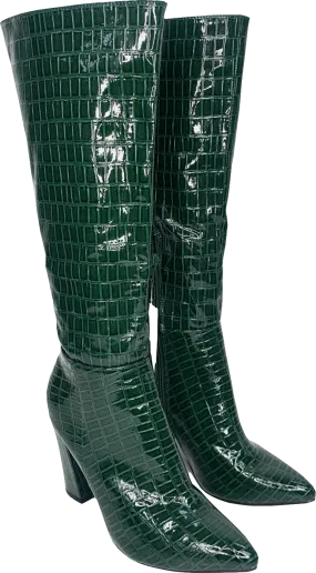 she & in Green Shiny Heeled Boots UK 5 EU 38 👠