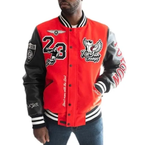 Top Gun "Flying Legend" Varsity Jacket (Red/Black) TGJ2337