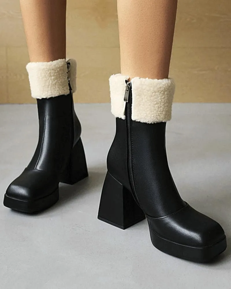 Women's Fashion Web celebrity style Zipper Boots