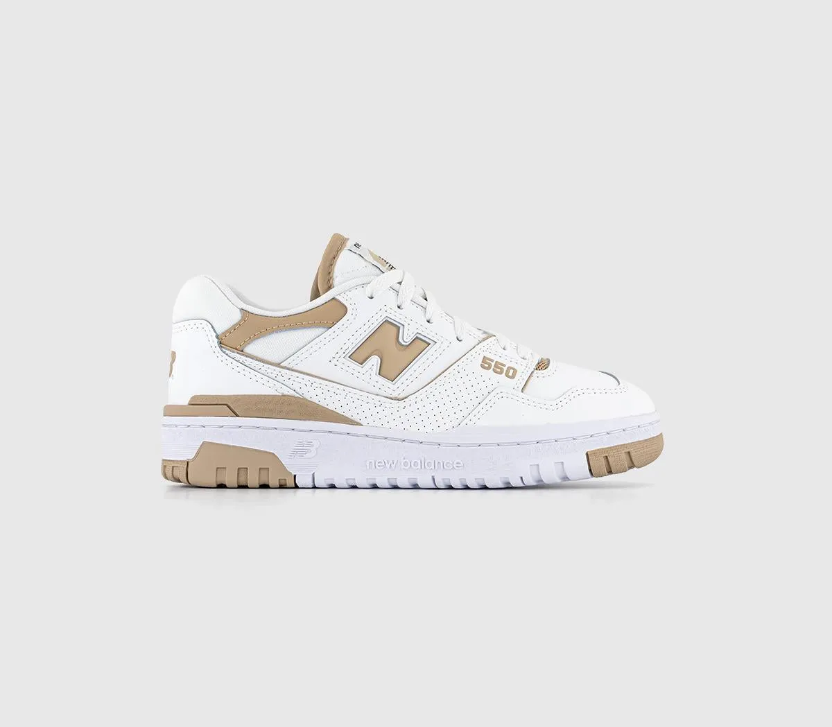 Womens New Balance BB550 White Sand Trainers