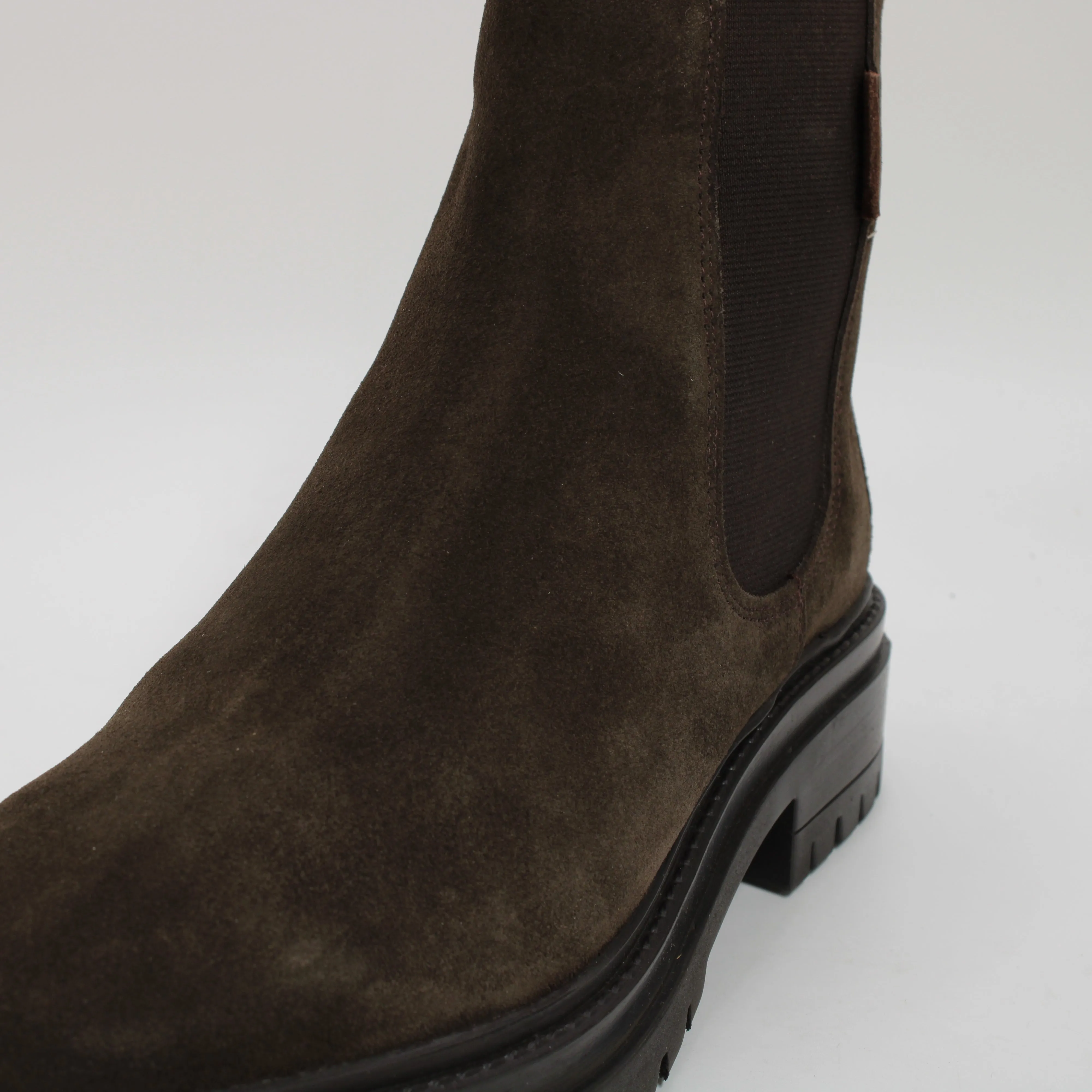 Womens Office Angelica Cleated Chelsea Boots Brown Suede Uk Size 5