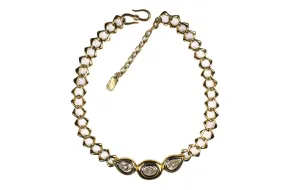 YVES SAINT LAURENT chain link rhinestones necklace