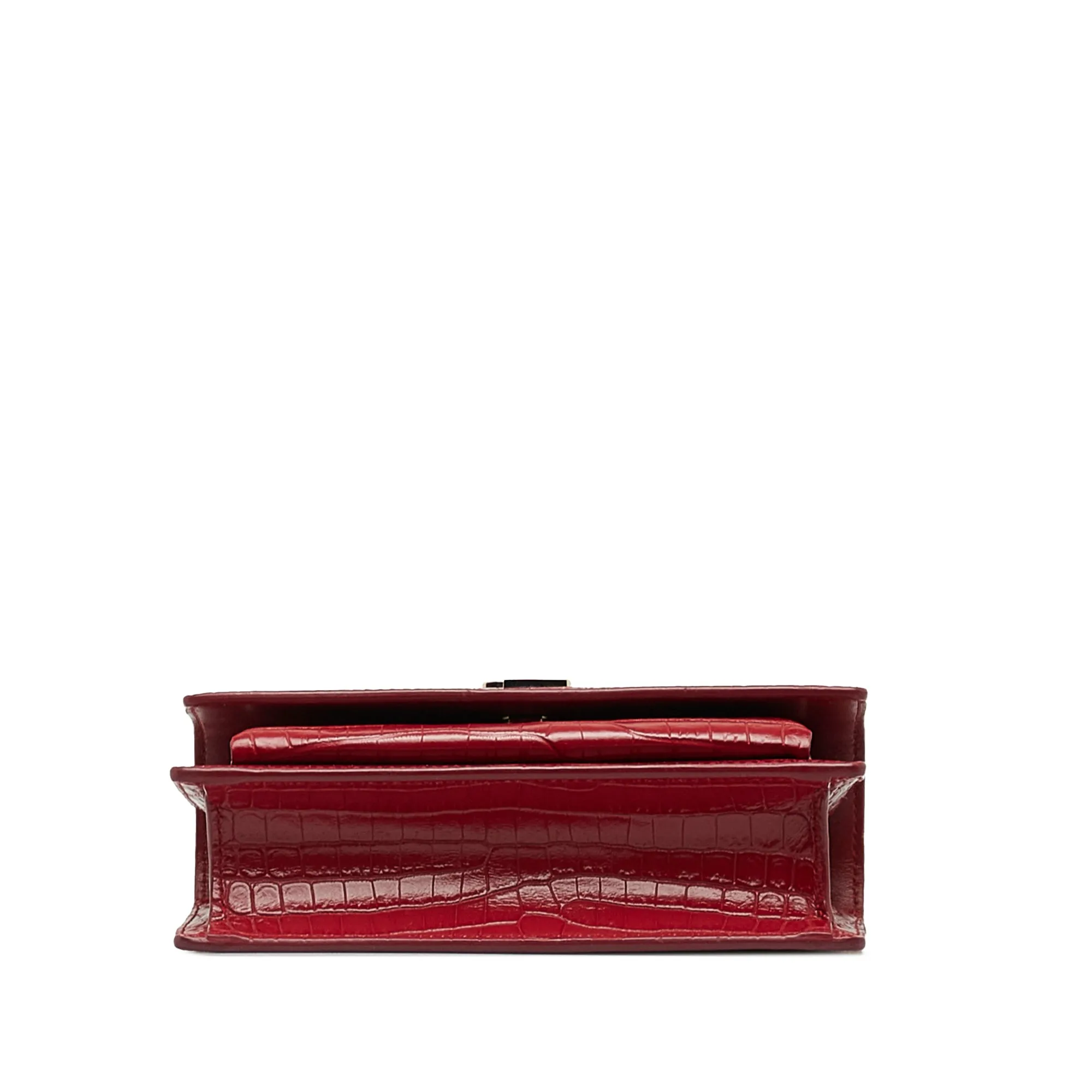 Yves Saint Laurent Sunset Red Croc Embossed Leather